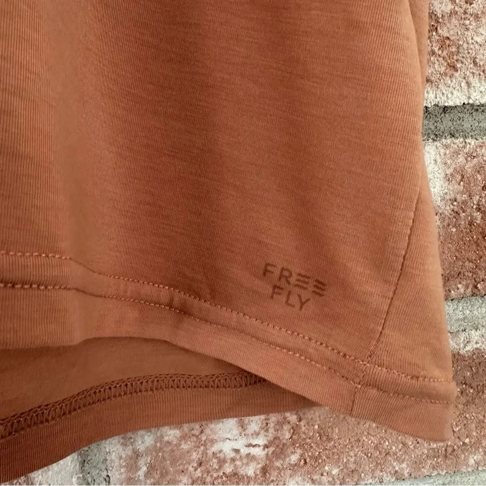 Free Fly Short Sleeve T Shirt Mens XXL 2XL Peach Tan Breathable Gorpcore Fishing